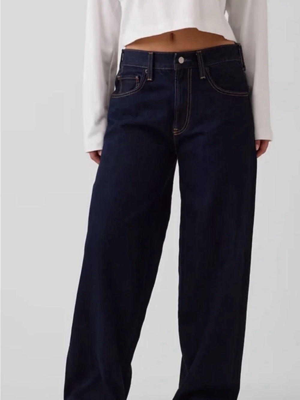 NWT Hailey Bieber x GAP - The Hailey Extra Baggy Jeans - Midnight Indigo Size 27 - Picture 2 of 9